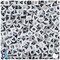 BeadTin White Opaque 7mm Cube Plastic Alpha Beads - Black Letter A (75pcs)